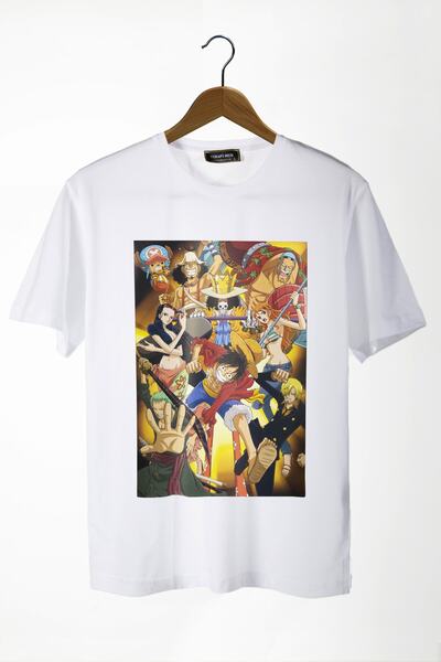 Orijin Tekstil تي شيرت قطني كبير الحجم مطبوع عليه رسوم متحركة أمامية باللون ا...