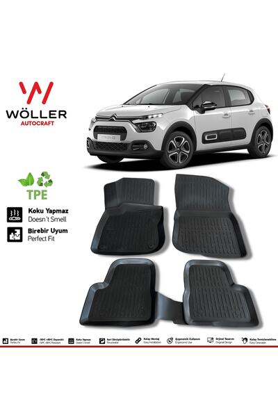 wöller Citroen C3 Paspas 2017 Sonrası 3d Havuzlu Paspas