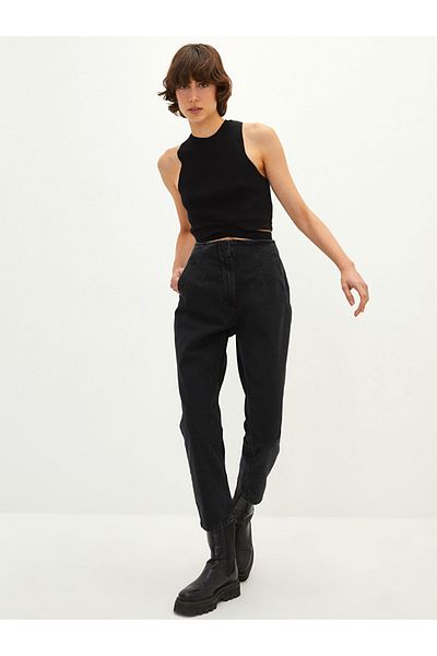 LC Waikiki Standard Fit Women's Jean Trousers with Pocket Detail