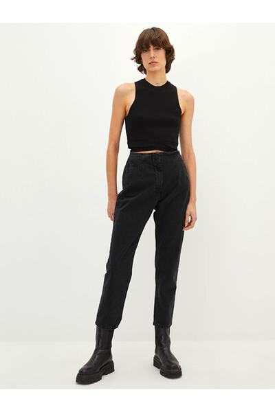 LC Waikiki Standard Fit Women's Jean Trousers with Pocket Detail