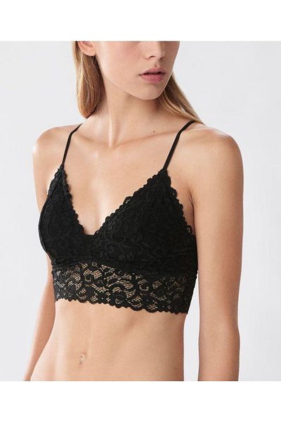DEEP SECRET Black Lace Covered Bralet