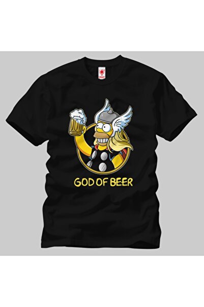 Built By Crazy Μπλουζάκι Homer Simpsons God Of Beer Unisex