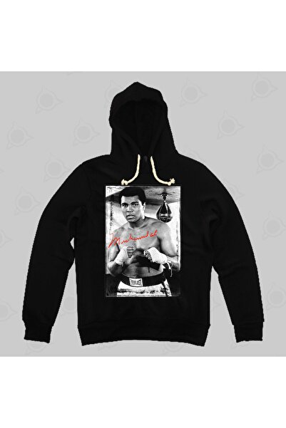 Built By Crazy Мухамед Али Сигнатура Унисекс Капшонлу Суитшърт