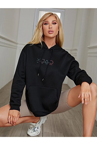 DAXİS Sportwear Company Φούτερ με στάμπα Unisex Oversize με κουκούλα