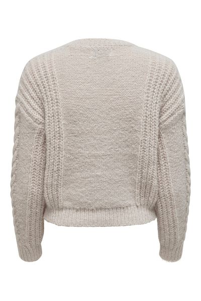 ONLY Onltundra Life O-Neck Cardigan Knt Crew Neck Cable Knit Patterned Buttoned Cardigan