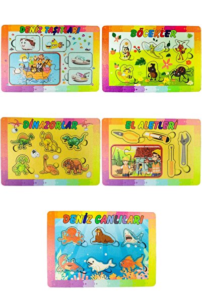 artı dekor 5'li Eğitici Çocuk Bultak Yabboz Puzzle Seti1 14x20 Cm (BT 1-5)
