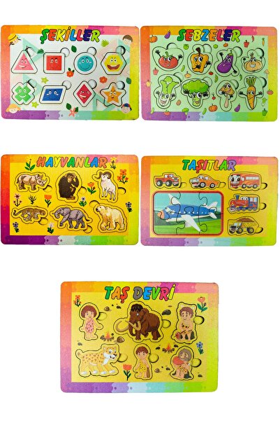 artı dekor 5'li Eğitici Çocuk Bultak Yabboz Puzzle Seti 4 14x20 Cm (BT 16-20)