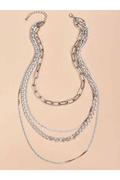 Ryden Gümüş Rengi Çoklu Kolye