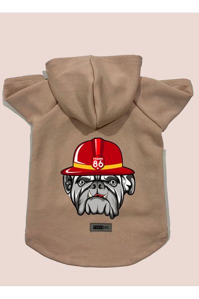 Monopetz Hooded Fleece Sweatshirt Dog And Cat Outfit & Dress - Powder Firemen