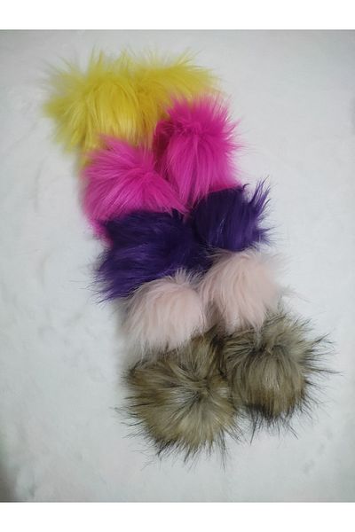 damlakids Pompom 10 Pieces 10 Cm Beanie For Keychain And Booties