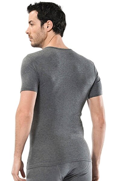 Cacharel Men's Black Thermal Short Sleeve Crew Neck T-shirt