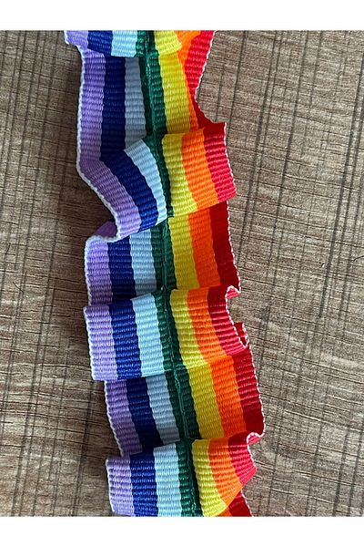 Gönülden Tasarım Rainbow Colorful Ruffle Clothing Sewing Accessory Decorative Ribbon Width 3 cm Length 1 Meter