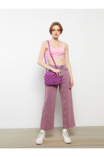 LC Waikiki Self Patterned Straw Women's Crossbody Bag