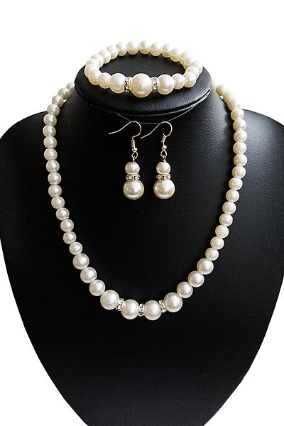 BİJUTERİ EVİ Pearl Stone Detailed Jewelry Set