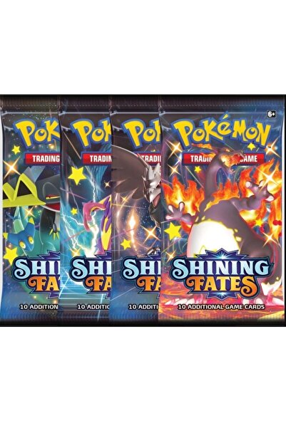 Bluoksweet 4 Pack Shining Fates Pokemon Card Booster Box Collection Cards