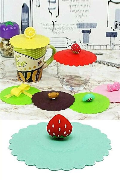 Seram Collection 2'li Silikon Şekilli Kupa Kapağı Seti Şirin Bardak Kapakları