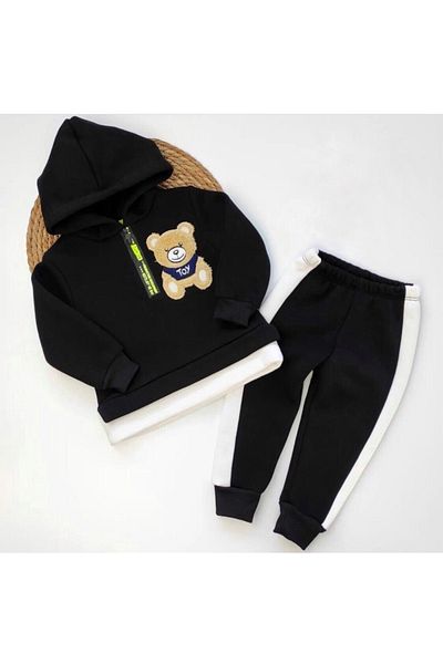 Mora Bear Embroidered Top and Bottom Casual Kids Set