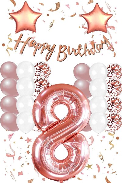 MFM Σετ μπαλόνια από αλουμινόχαρτο για πάρτι 8 ετών