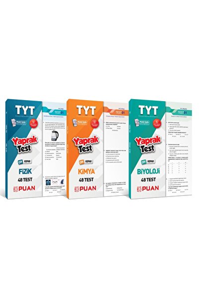 Puan Yayınları Tyt Fizik Kimya Biyoloji Yaprak Test Fen Bilimleri Seti