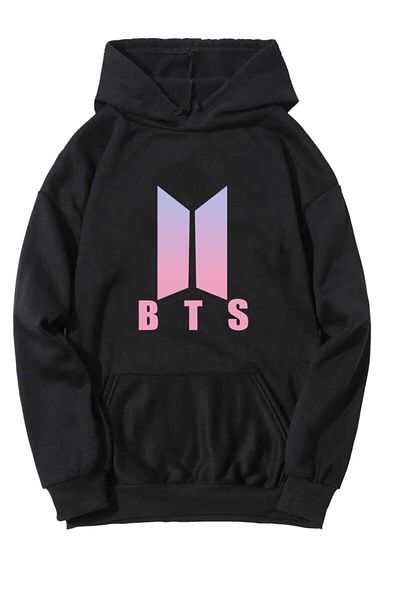 Deocept Hanorac supradimensionat cu glugă, fără lână, unisex, negru, violet, Love Yourself