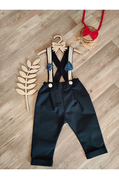 Feriatolye Navy Blue and White Strappy Sailor Concept Birthday Costume