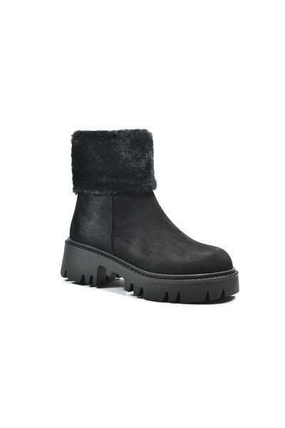 Beety 22bk132.22030 Γυναικείες μπότες μαύρες σουέτ με φερμουάρ