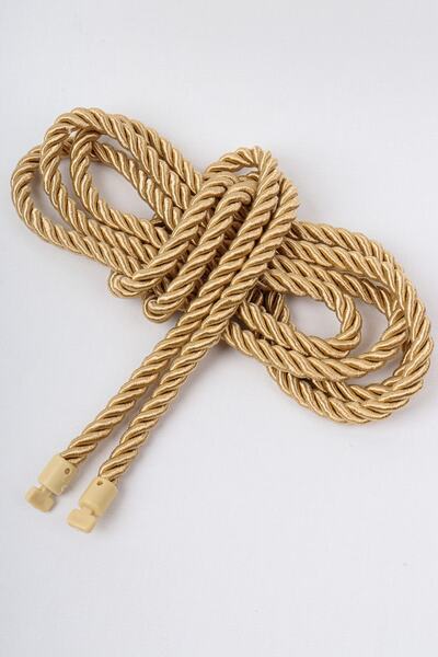 PerdeClick Χρυσό Χρώμα Κλασικό Κορδόνι Διπλό Τούλι Κουρτίνα Σχοινί Συλλογής 2...