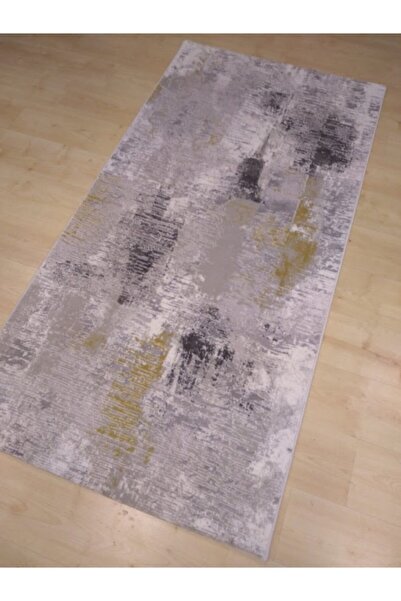 gabardin halı Arya 587-96 Gri Sarı Salon Halısı 100x200 Cm