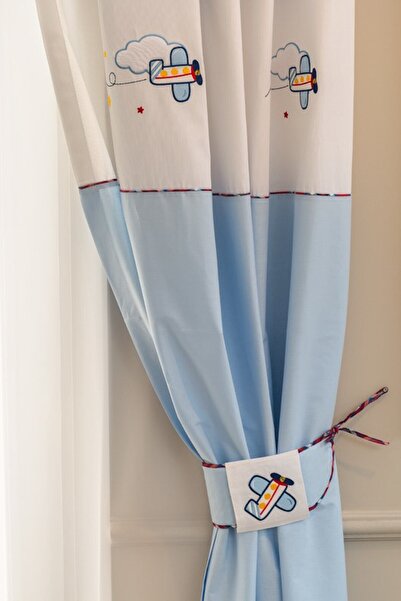 Funna Baby Funnababy Perde Pilot 150 Cm X 260 Cm (Tek Kanat) Açık Mavi /