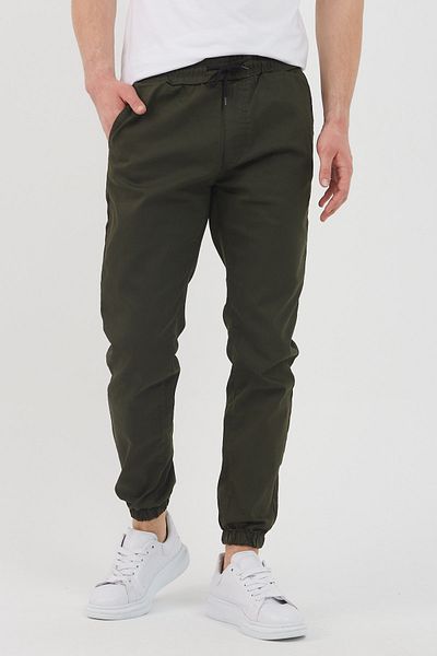 Tarz Cool Ανδρικό παντελόνι Lycra με ελαστικό πόδι χακί