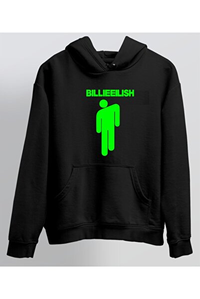venüsdijital Muška crna majica Billie Eilish Štampano Sa kapuljačom