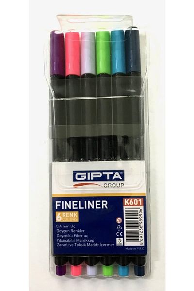 Gıpta K601 Fineliner 0.4 Mm Tip 6 Colors
