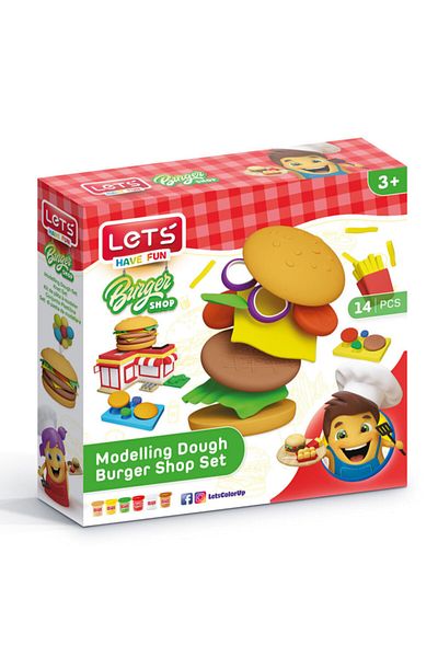 Lets Play Dough Hamburger Set (14 Pieces) L9003