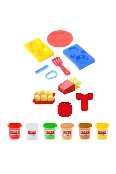 Lets Play Dough Hamburger Set (14 Pieces) L9003