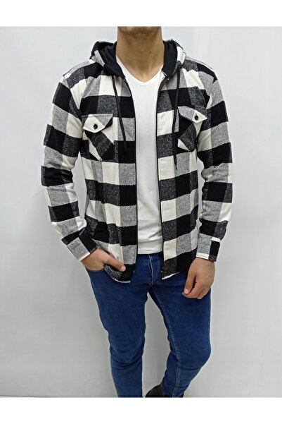 YNGMENCLASS Plaid Patterned Cashmere Cotton Lumberjack Cardigan
