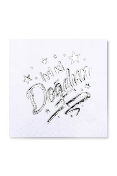 Story رقائق الفضة عيد ميلاد سعيد 16 قطعة منديل أبيض