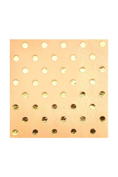 Story مجموعة مكونة من 16 منديلًا باللون البيج مع نمط منقّط على شكل أوراق شجر ...