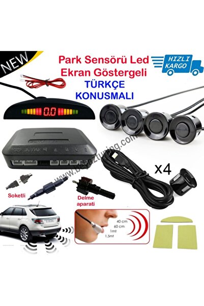 Niken Park Sensörü Led Ekranlı Türkçe Konuşmalı Siyah