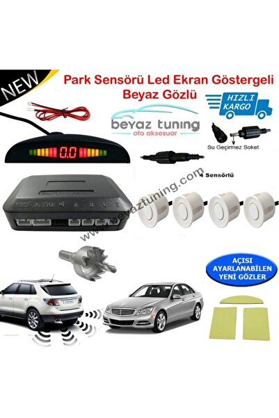 Niken Park Sensörü Led Ekranlı Ses Ikazlı Beyaz