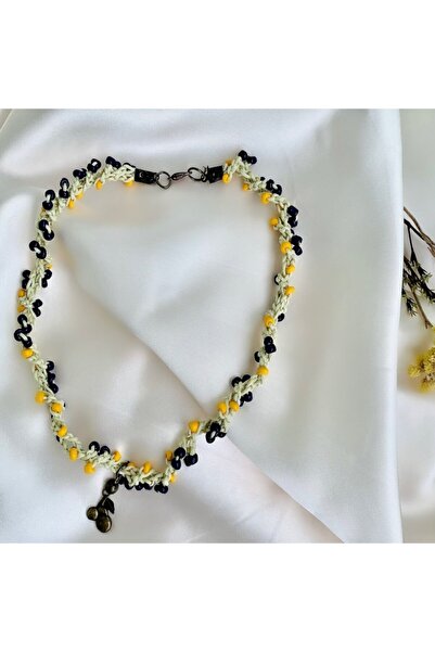 LeylanTakı Kadın Kiraz Motifli Otantik Örgü Kolye