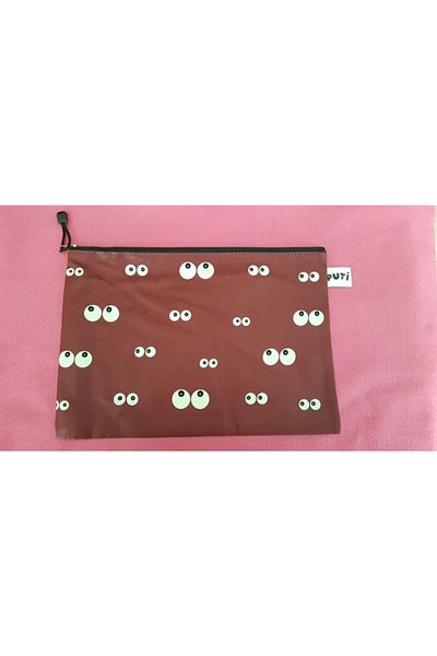 Puti Eye Patterned Zippered Fabric File A4