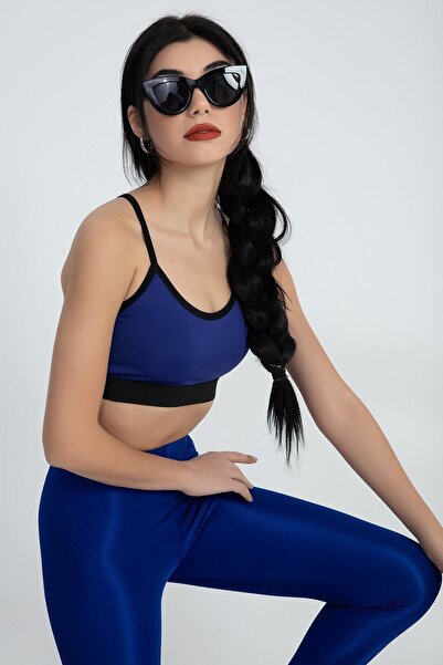 Adeniz Γυναικείο αθλητικό σουτιέν με λουράκι με λεπτό σχοινί μπλε σταυρό