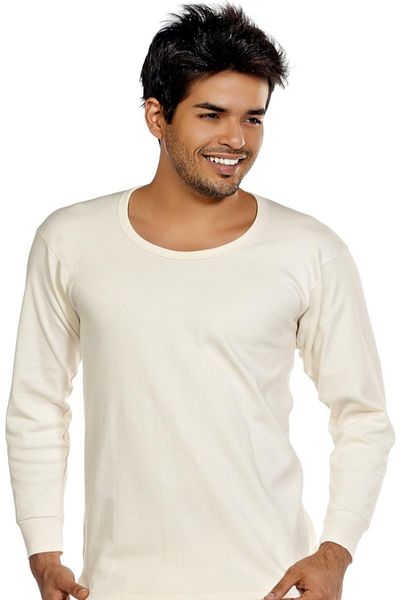 Tutku Men's Ecru Cotton Interlock Bottom + Top Underwear Undershirt Set (Model No-0112-0113)