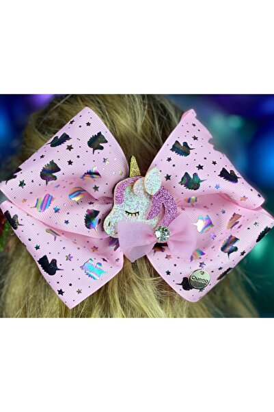 QUEEN AKSESUAR New Trend Jojo Siwa Unicorn Strălucitor Irizant Arc mare Catar...