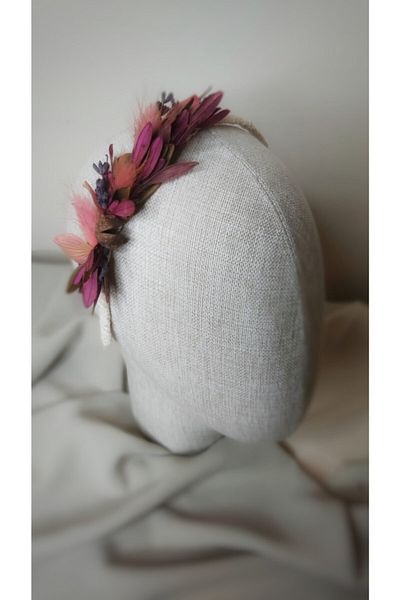 Eva Flore Dried Flower Patterned Lavender Crown - Bridal Crown - Hair Accessory - Maternity