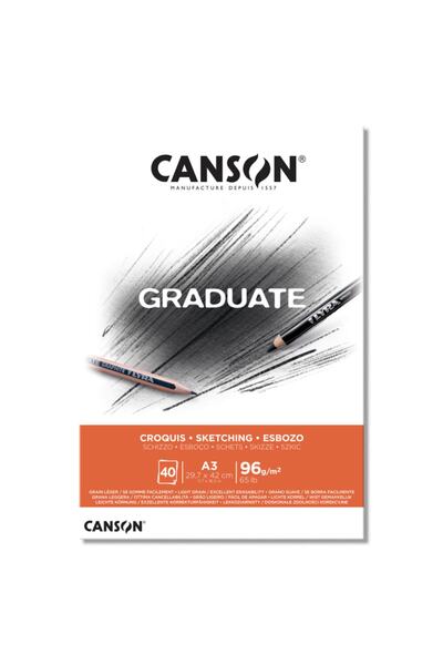 Canson Graduate Sketching - 96 Gr.A3 40 Sheets Sketch Drawing Notebook