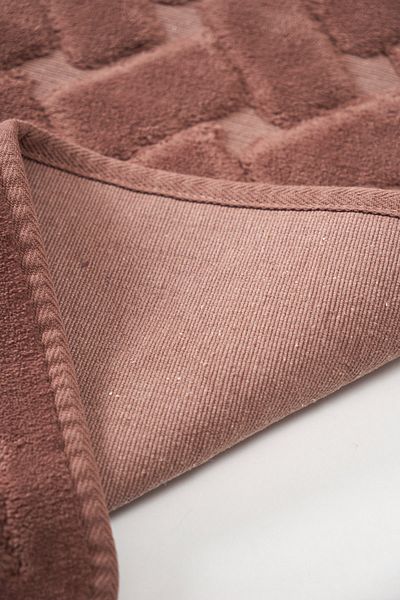 Alanur Home Alanur Conexos Cotton 2-Piece Toilet Set Bathroom Mat Brown