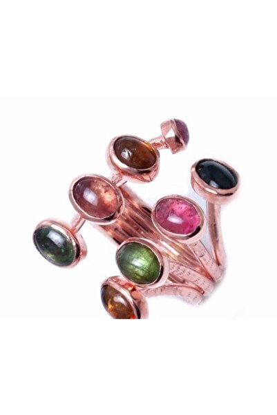 Genel Markalar Turmalin Doğal Taşlı 925 Ayar Gümüş Özel Tasarım Yüzük M5