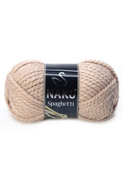 NAKO Spaghetti 10042 Beige Hand Knitted Threads Vest Cardigan Thread Scarf Sweater Beanie Thread - 5 Pieces