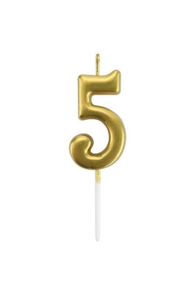 Huzur Party Store 5 Yaş Gold Rakam Mum Altın Renk Doğum Günü Pasta Mumu Sarı ...